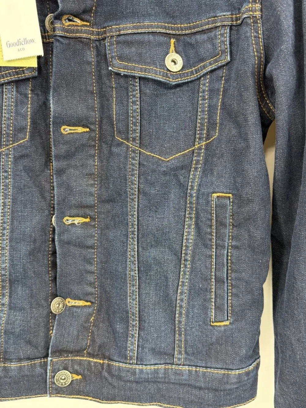 Goodfellow Co Womens Small Dark Wash Denim Jacket Cotton Blend New with tags - Picture 7 of 10